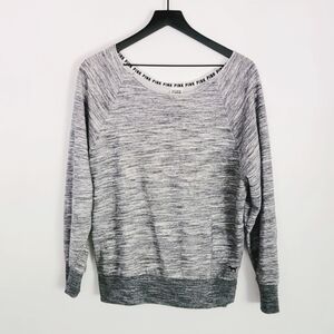 PINK VS Grey Wide Neck Oversized Sweatshirt